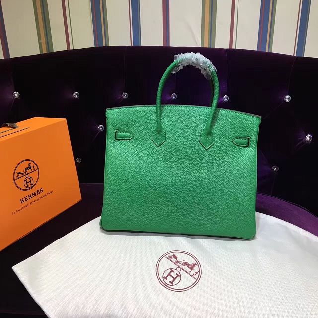 Hermes top togo leather birkin 30 bag H30-2 green