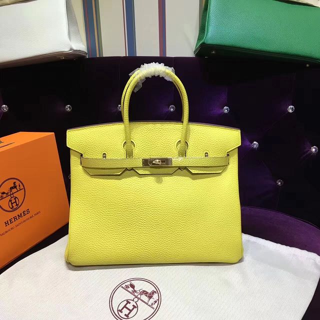 Hermes top togo leather birkin 30 bag H30-2 lemon yellow