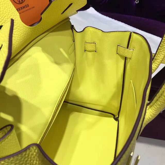 Hermes top togo leather birkin 30 bag H30-2 lemon yellow