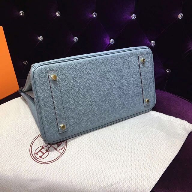 Hermes top togo leather birkin 30 bag H30-2 light blue