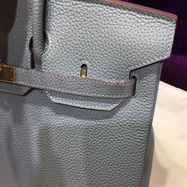 Hermes top togo leather birkin 30 bag H30-2 light blue