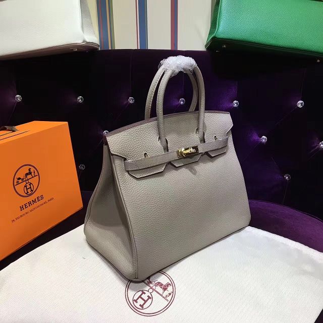 Hermes top togo leather birkin 30 bag H30-2 light gray