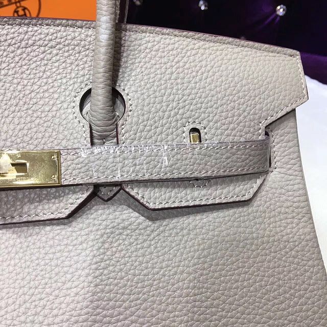 Hermes top togo leather birkin 30 bag H30-2 light gray