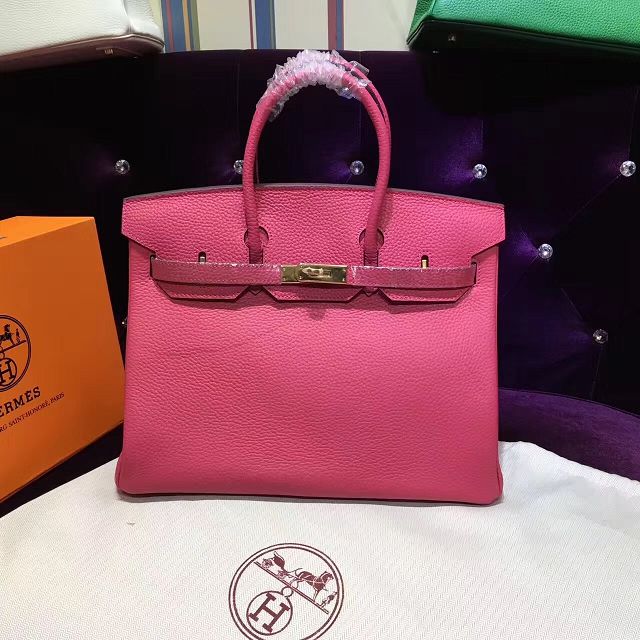 Hermes top togo leather birkin 30 bag H30-2 rose red