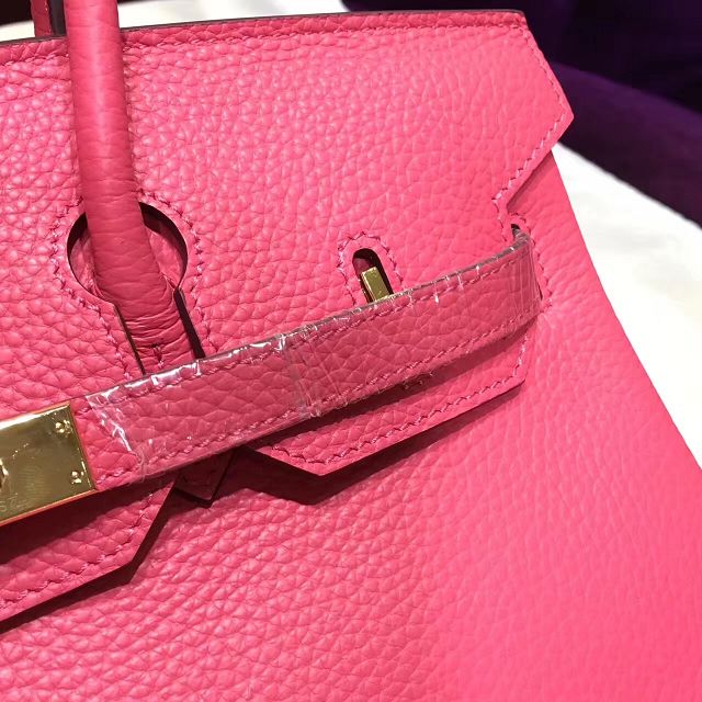 Hermes top togo leather birkin 30 bag H30-2 rose red