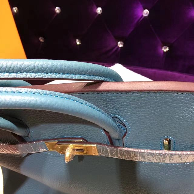 Hermes top togo leather birkin 35 bag H35-2 blue