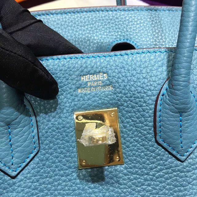 Hermes top togo leather birkin 35 bag H35-2 blue