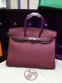 Hermes top togo leather birkin 35 bag H35-2 burgundy