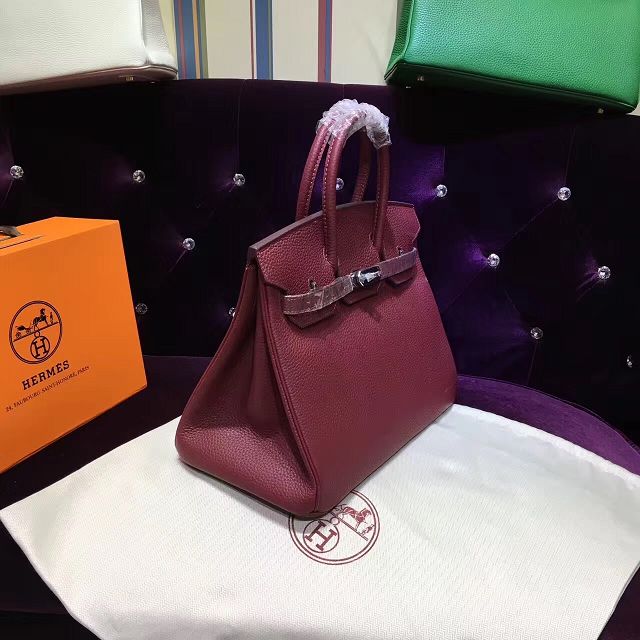 Hermes top togo leather birkin 35 bag H35-2 burgundy