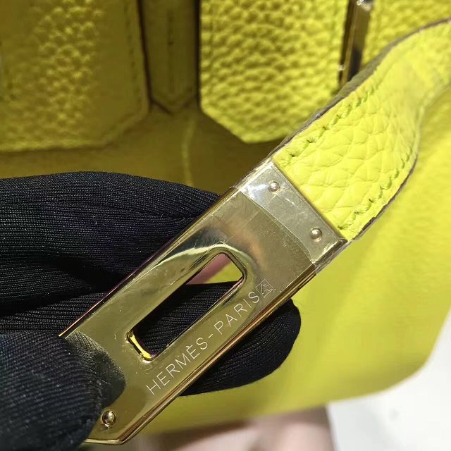 Hermes top togo leather birkin 35 bag H35-2 lemon yellow