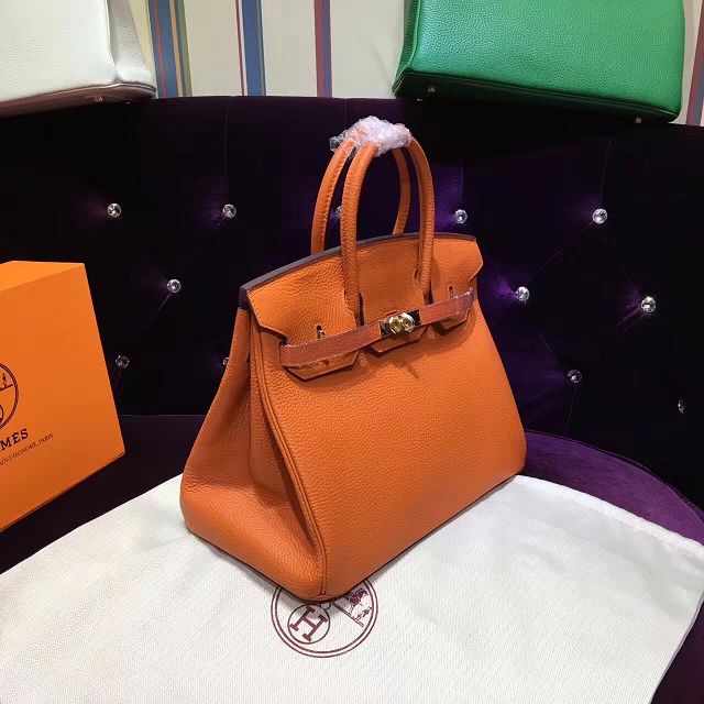 Hermes top togo leather birkin 35 bag H35-2 orange