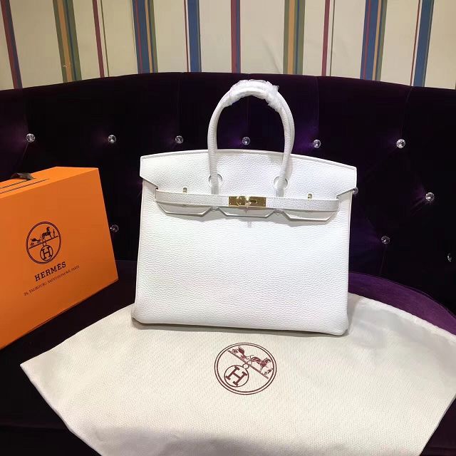 Hermes top togo leather birkin 35 bag H35-2 white