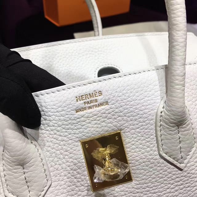 Hermes top togo leather birkin 35 bag H35-2 white