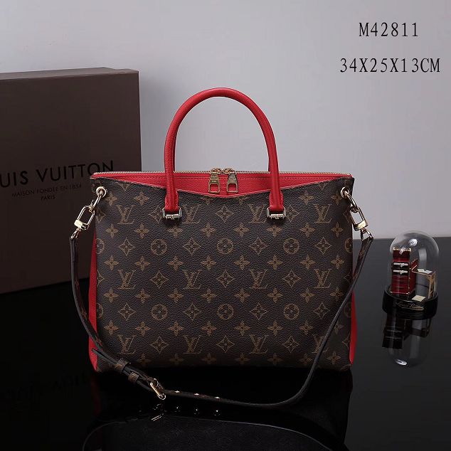 Louis Vuitton original monogram canvas pallas M42810 red