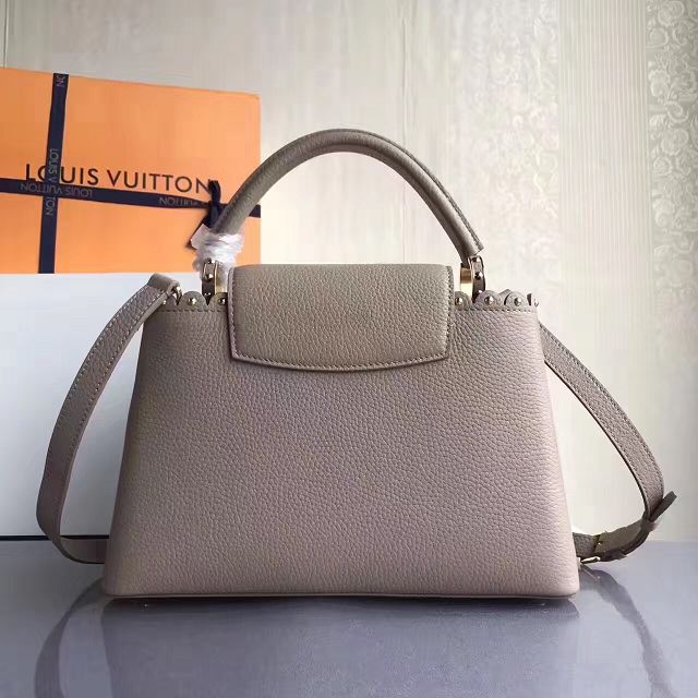 2017 Louis vuitton original taurillon leather capucines PM M54565 gray