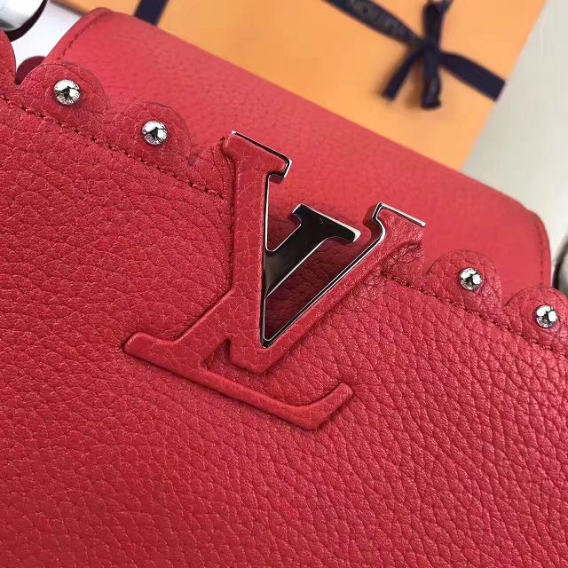 2017 Louis vuitton original taurillon leather capucines PM M54565 red