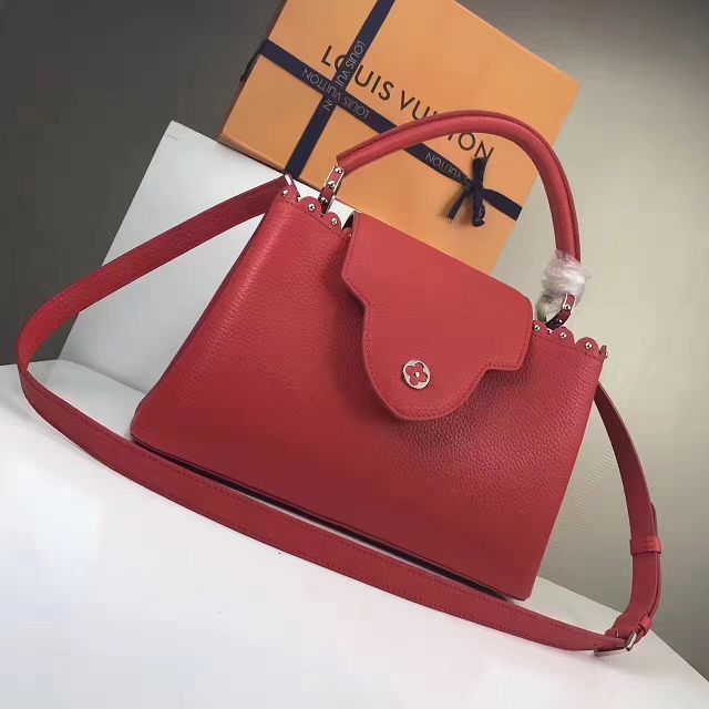 2017 Louis vuitton original taurillon leather capucines PM M54565 red