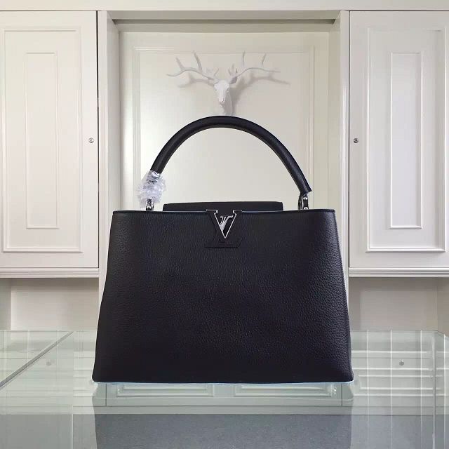 Louis vuitton original taurillon leather capucines MM M94736 black 