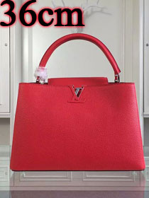 Louis vuitton original taurillon leather capucines MM M94740 red