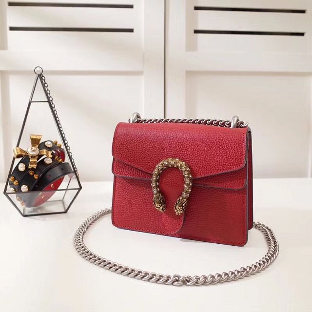 GG original leather dionysus mini shoulder bag 421970 red