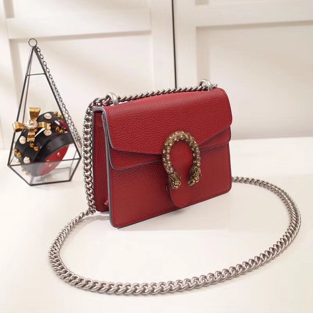 GG original leather dionysus mini shoulder bag 421970 red