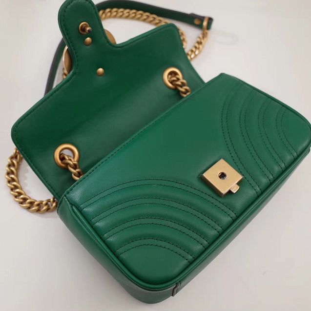 GG original calfskin marmont mini bag 446744 green