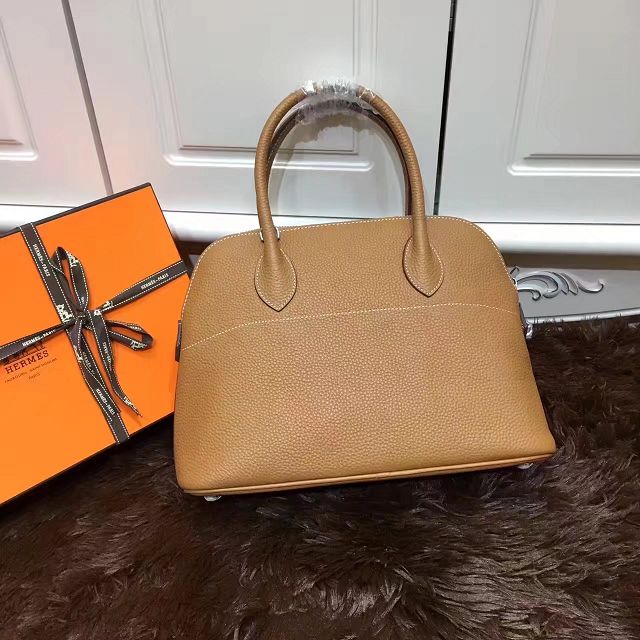 Hermes calfskin medium bolide 31 bag B31 coffee