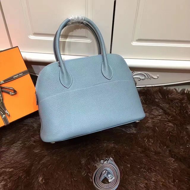 Hermes calfskin medium bolide 31 bag B31 light blue