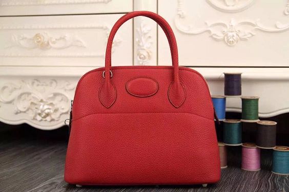 Hermes calfskin medium bolide 31 bag B31 red