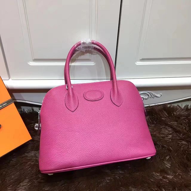 Hermes calfskin medium bolide 31 bag B31 rose red