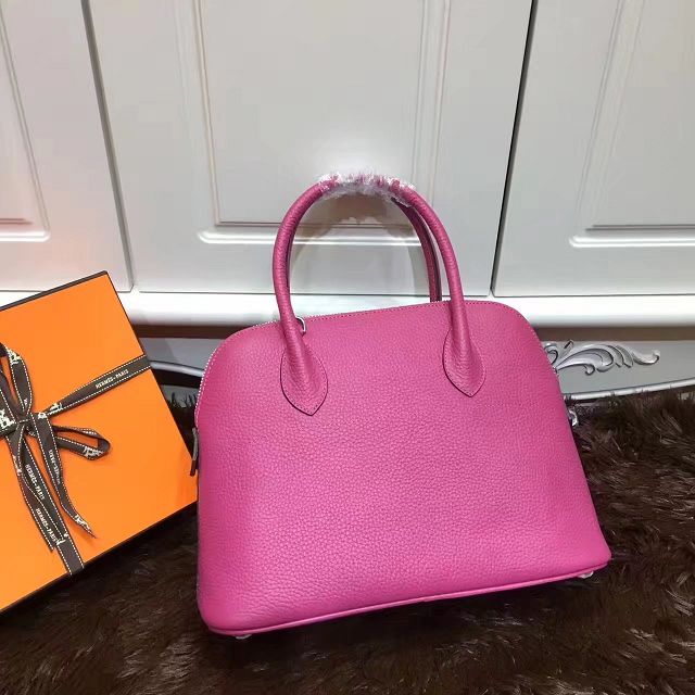 Hermes calfskin medium bolide 31 bag B31 rose red