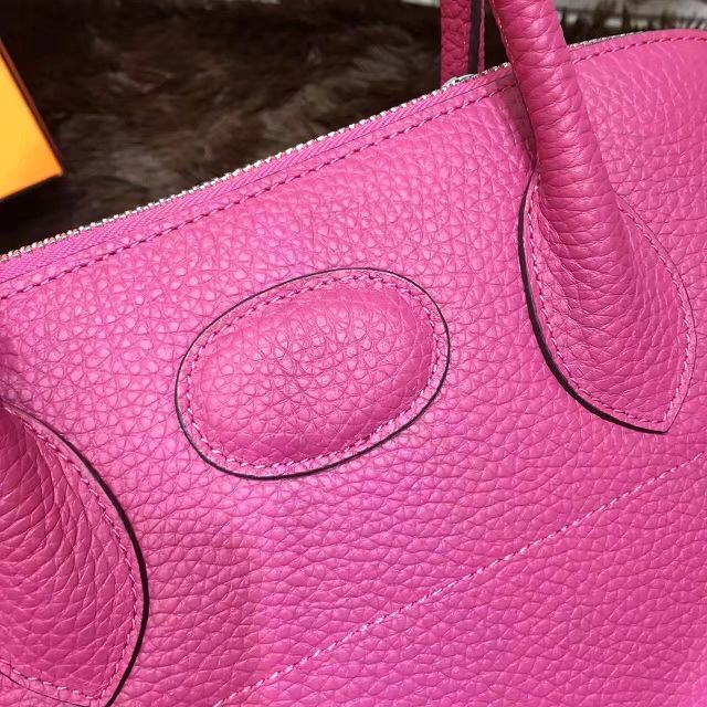 Hermes calfskin medium bolide 31 bag B31 rose red