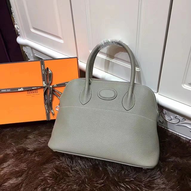 Hermes calfskin small bolide 27 bag B27 gray