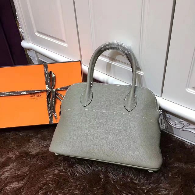 Hermes calfskin small bolide 27 bag B27 gray