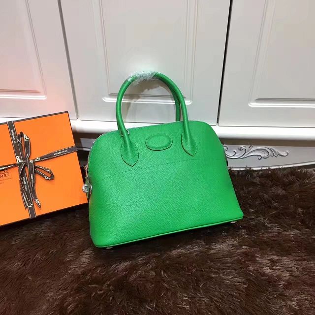 Hermes calfskin small bolide 27 bag B27 green