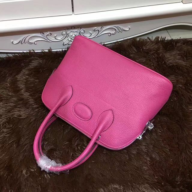 Hermes calfskin small bolide 27 bag B27 rose red