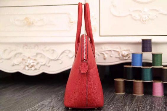 Hermes calfskin small bolide 27 bag B27 red