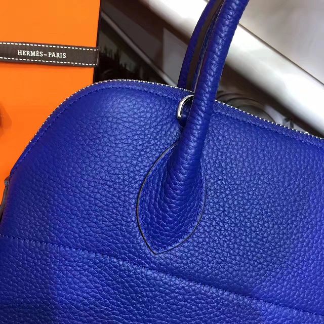 Hermes calfskin small bolide 27 bag B27 royal blue