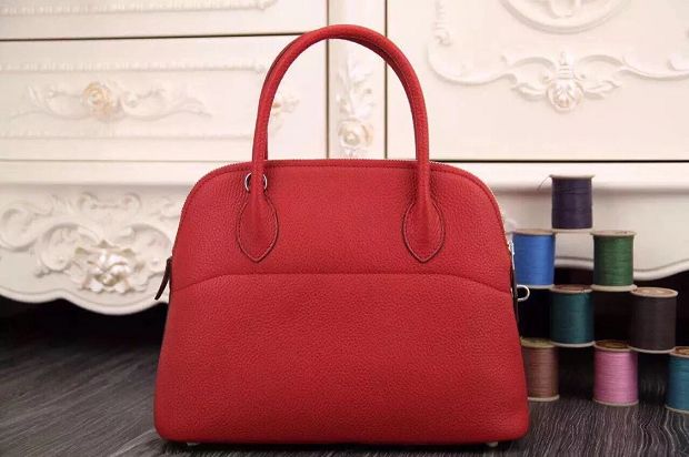 Hermes original togo leather medium bolide 31 bag B031 red