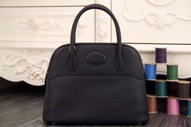 Hermes original togo leather small bolide 27 bag B027 black