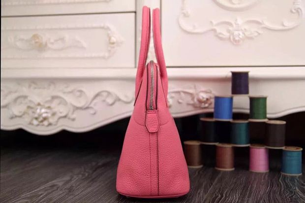 Hermes original togo leather small bolide 27 bag B027 pink