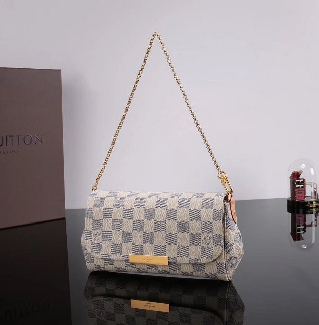 Louis vuitton original damier azur favorite pm N41277 white