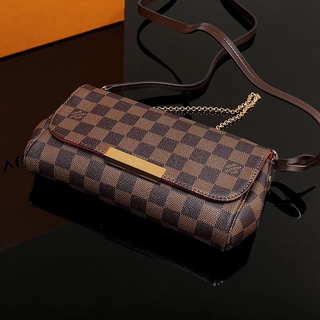 Louis vuitton original damier ebene favorite pm N41276 brown