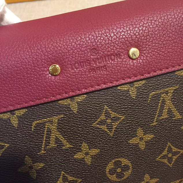 Louis vuitton original monogram canvas pallas chain bag M41200 burgundy