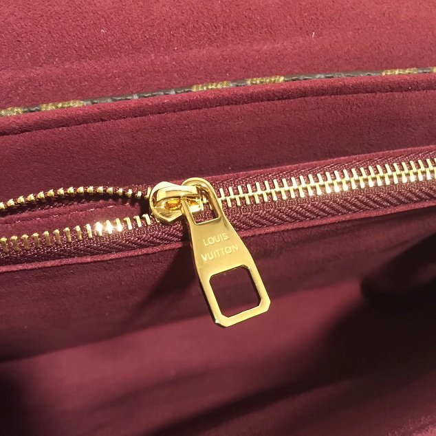 Louis vuitton original monogram canvas pallas chain bag M41200 burgundy