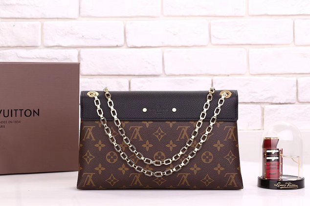 Louis vuitton original monogram canvas pallas chain bag M41223 black