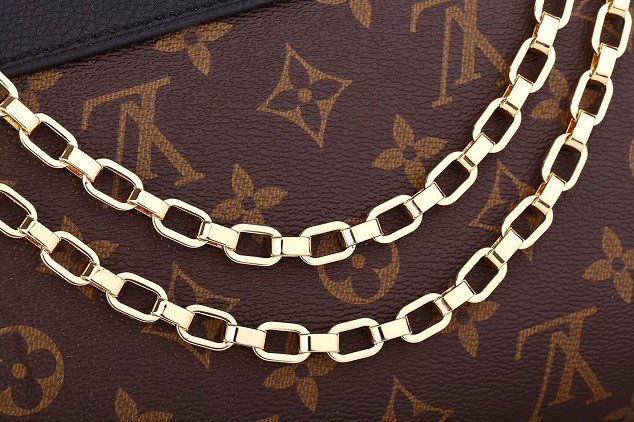 Louis vuitton original monogram canvas pallas chain bag M41223 black