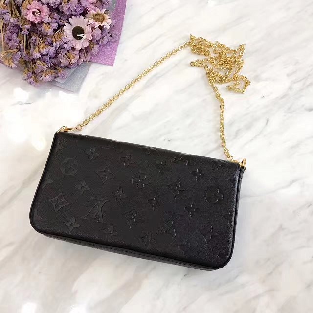 Louis vuitton original monogram empreinte pochette felicie M64064 black