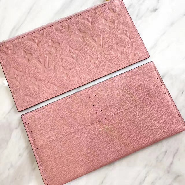 Louis vuitton original monogram empreinte pochette felicie M64064 pink