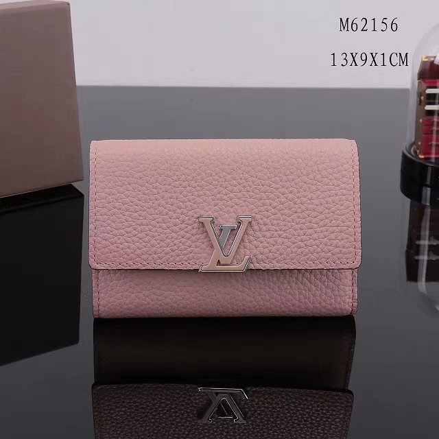 Louis vuitton calfskin capucines compact wallet M62156 pink